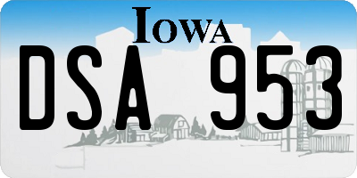 IA license plate DSA953