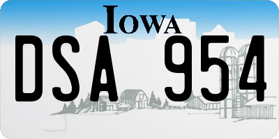 IA license plate DSA954