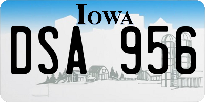 IA license plate DSA956