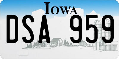 IA license plate DSA959
