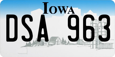 IA license plate DSA963