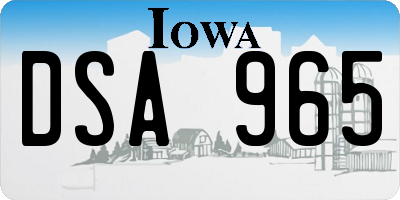 IA license plate DSA965