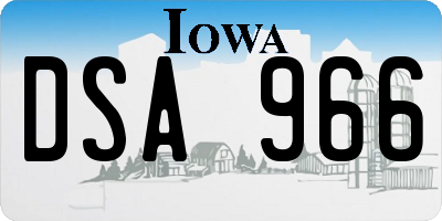 IA license plate DSA966