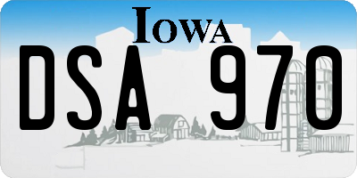 IA license plate DSA970