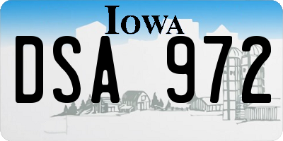 IA license plate DSA972