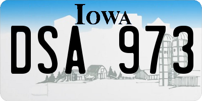 IA license plate DSA973