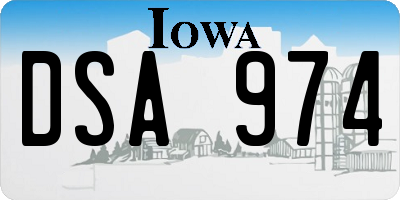 IA license plate DSA974