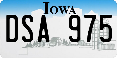 IA license plate DSA975