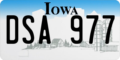 IA license plate DSA977