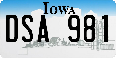 IA license plate DSA981