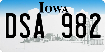 IA license plate DSA982