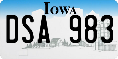 IA license plate DSA983