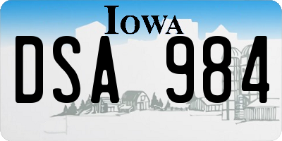 IA license plate DSA984