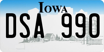 IA license plate DSA990