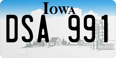 IA license plate DSA991