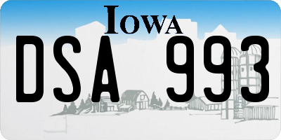 IA license plate DSA993