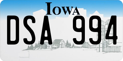 IA license plate DSA994