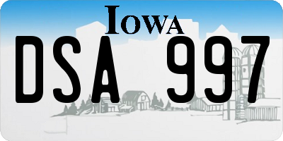 IA license plate DSA997