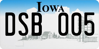 IA license plate DSB005