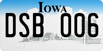 IA license plate DSB006