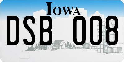 IA license plate DSB008