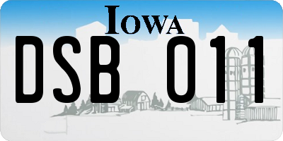 IA license plate DSB011