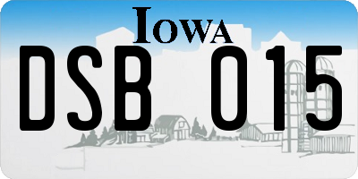 IA license plate DSB015
