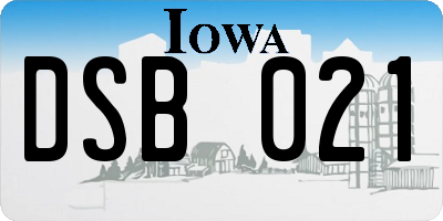 IA license plate DSB021