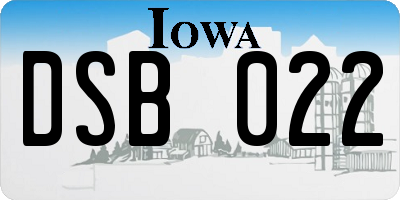 IA license plate DSB022