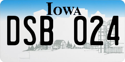 IA license plate DSB024