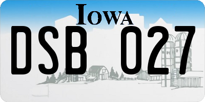 IA license plate DSB027
