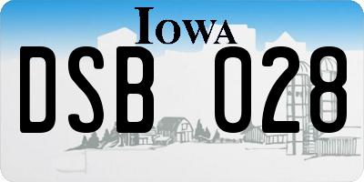 IA license plate DSB028