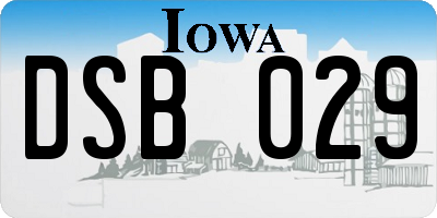 IA license plate DSB029