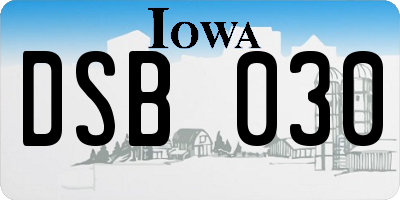 IA license plate DSB030