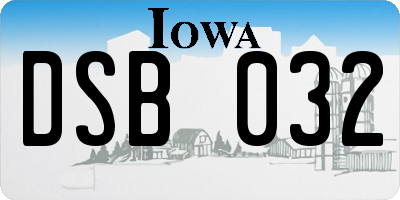 IA license plate DSB032