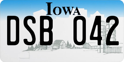 IA license plate DSB042
