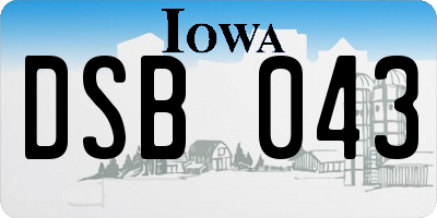 IA license plate DSB043