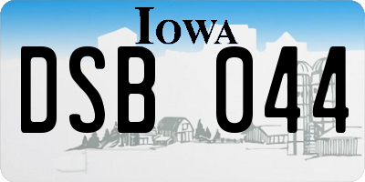 IA license plate DSB044