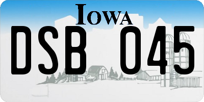 IA license plate DSB045