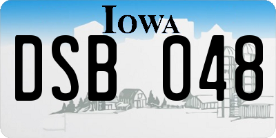 IA license plate DSB048