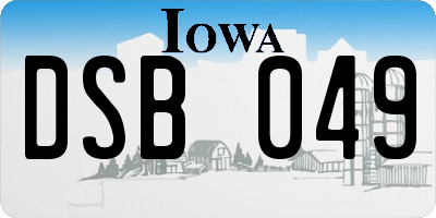 IA license plate DSB049