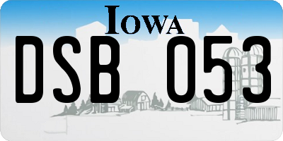 IA license plate DSB053