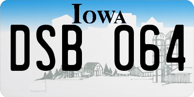 IA license plate DSB064