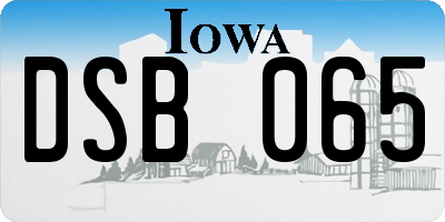 IA license plate DSB065