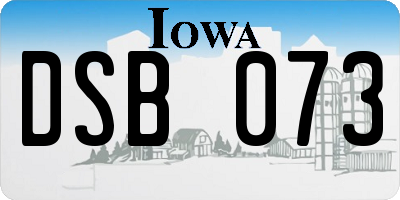 IA license plate DSB073