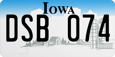 IA license plate DSB074