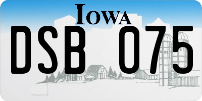 IA license plate DSB075