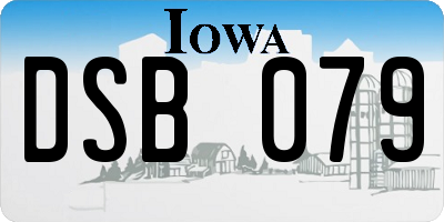 IA license plate DSB079