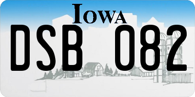 IA license plate DSB082
