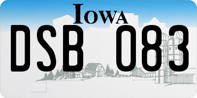 IA license plate DSB083